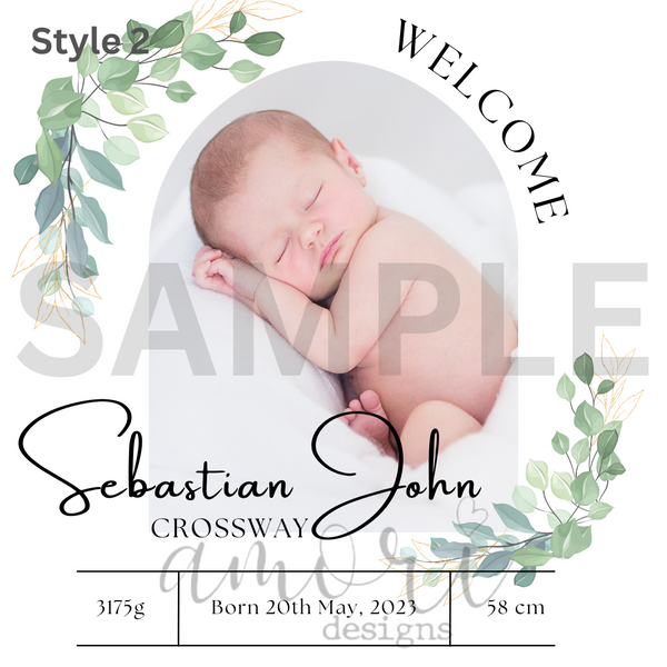 Digital File- Baby birth announcement