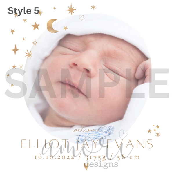 Digital File- Baby birth announcement