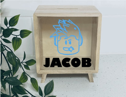 Wooden Money Box- Roblox Boy
