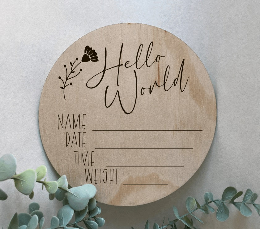 Birth announcement disk- Round