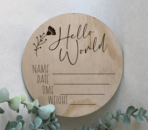 Birth announcement disk- Round