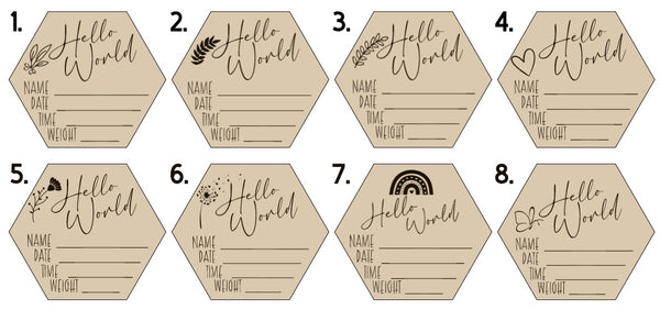 Pregnancy and Birth announcement disk- Hexagon