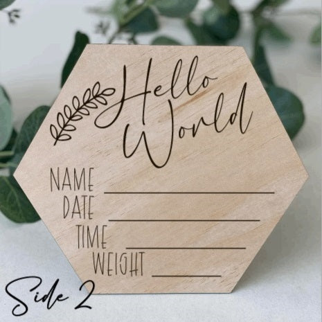 Pregnancy and Birth announcement disk- Hexagon