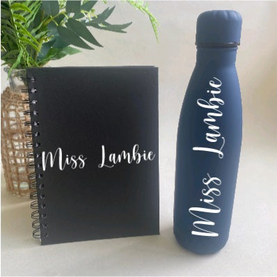Deluxe Insulated Drink Bottle & Notebook Pack