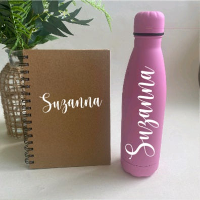 Deluxe Insulated Drink Bottle & Notebook Pack