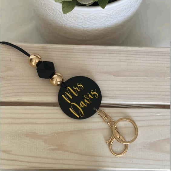 Lanyard- Chrome Gold Black