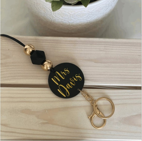 Lanyard- Chrome Gold Black