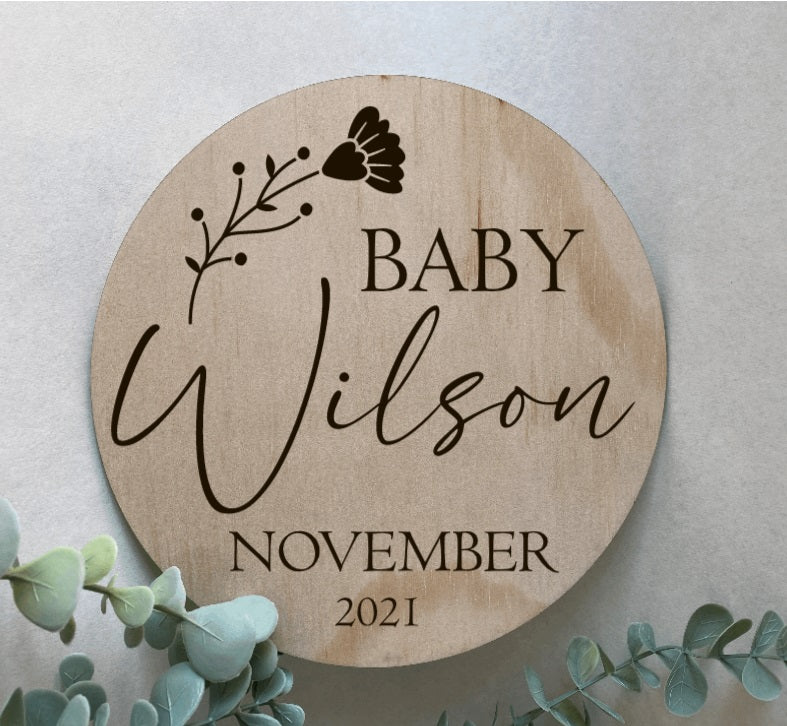 Pregnancy announcement disk- Round