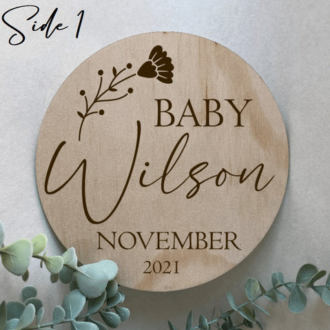 Pregnancy and Birth announcement disk- Round