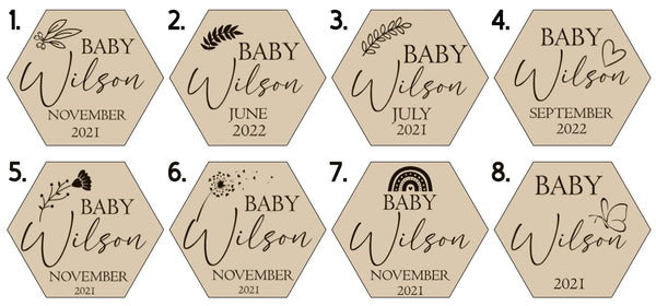 Pregnancy announcement disk- Hexagon