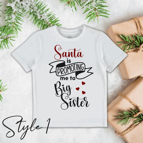Kids shirt white- Christmas pregnancy announcement