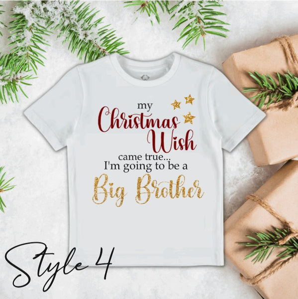 Kids shirt white- Christmas pregnancy announcement
