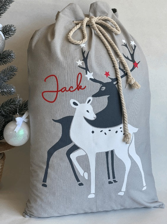 Santa Sack- Reindeer design