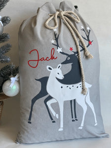 Santa Sack- Reindeer design