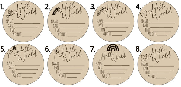 Birth announcement disk- Round