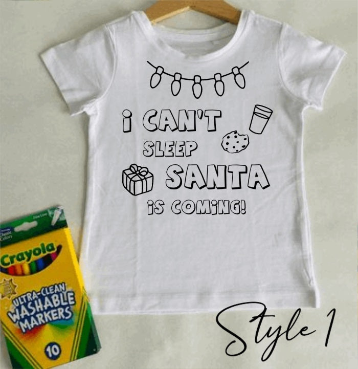 Kids Christmas Colouring Shirt