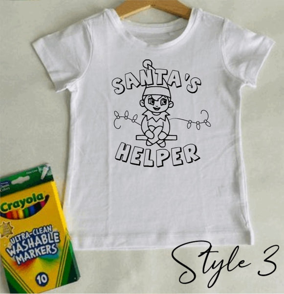 Kids Christmas Colouring Shirt