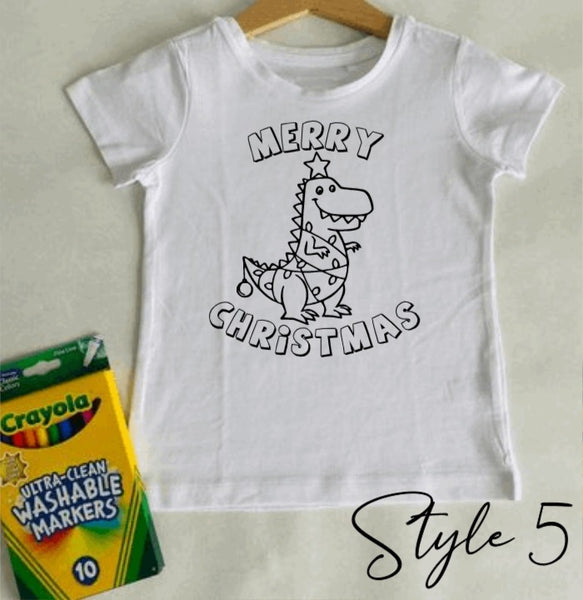 Kids Christmas Colouring Shirt