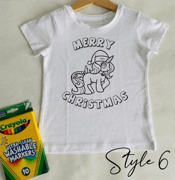 Kids Christmas Colouring Shirt