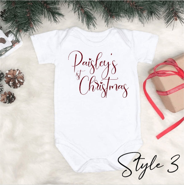 Personalised first Christmas onesie