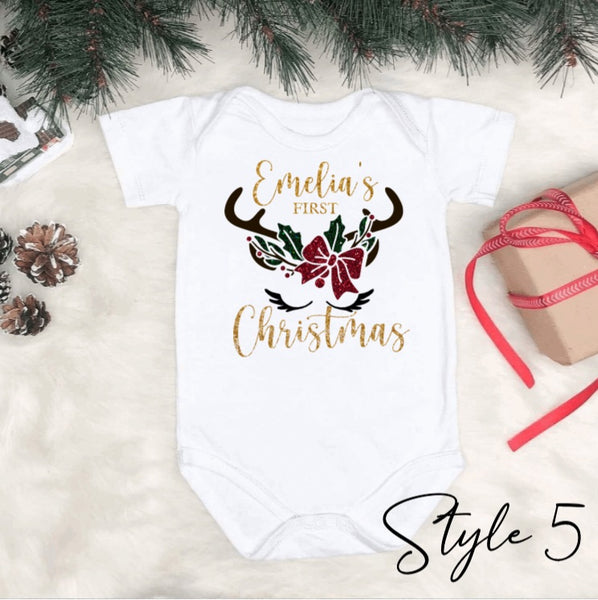 Personalised first Christmas onesie