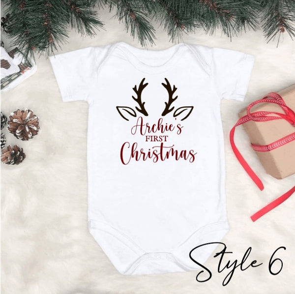 Personalised first Christmas onesie
