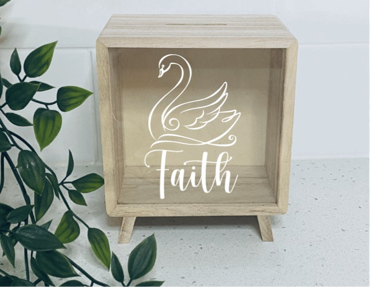 Wooden Money Box- Swan