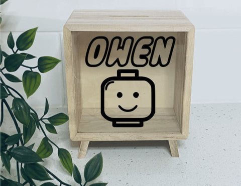 Wooden Money Box- Lego
