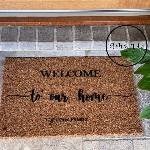 Personalised welcome door mat
